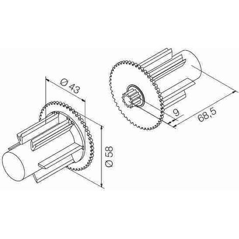 Nice 575.24800 - Kit calotta intermedia bianca per rullo tipo Acmeda 48 mm, per motori 35 mm. Da associare necessariamente ai supporti intermedi 523.40002 o 575.40004.