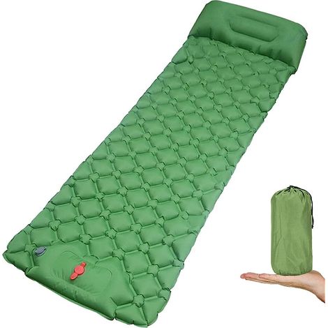 Matelas gonflable - Matelas gonflable d'extérieur - Matelas gonflable imperméable - Tapis de sol de camping - Matelas gonflable portable - Gonflable (1/2)