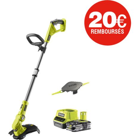 Coupe bordures - dresse bordures RYOBI 18V One+ - 1 batterie LithiumPlus 2.5Ah - 1 chargeur rapide - 1 Tête double lames dentelées RLT183225FPK (1/5)