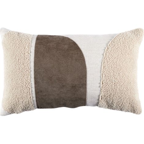 Coussin Déco Bouclette "Natural" 30x50cm Beige (1/5)