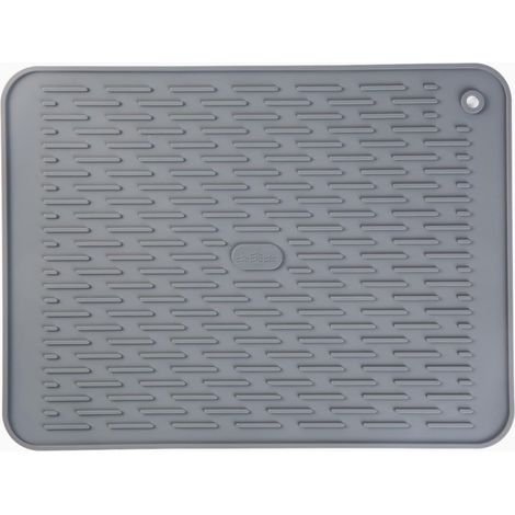 Tapis d'égouttage en silicone à séchage rapide, antidérapant, résistant à la chaleur, pour plan de travail et évier, 40 x 30 cm, gris foncé-AquaForge (1/5)