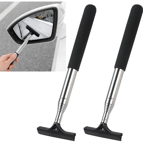 2 Pieces Window Squeegee for Car Rear View Mirror Telescopic Mini Squeegee for Mirror Mirrors Windows and Showers Portable Tools (1/4)