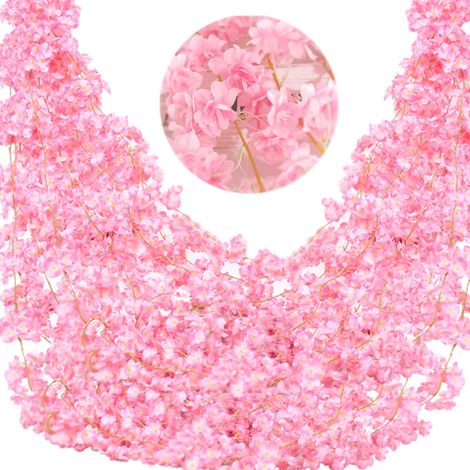 Guirlandes de Fleurs de Cerisier Artificielles, 3PCS Guirlande Fleurs Artificielles 1,8 Mètres 135 Têtes Fleurs Guirlande de Fleurs Artificielles pour Maison Jardin Fêtes Mariage (1/5)