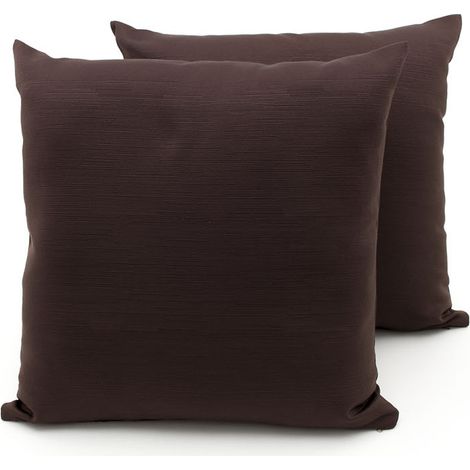 Coppia Cuscini Arredo Imbottiti Tessuto Ottoman In Tinta Unita Colore Marrone 26, misura60x60coloreMarrone 26 (1/4)