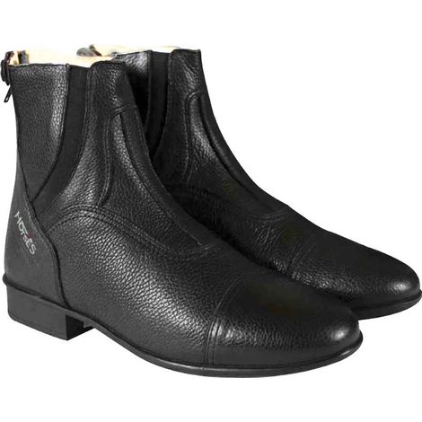 41, Noir: Bottes d'équitation en cuir et semelle en caoutchouc modèle Primula