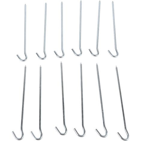 Piquets de sol de tente, piquets en fer galvanisé robustes pour Camping en plein air, randonnée, jardinage, 12 pièces (1/5)