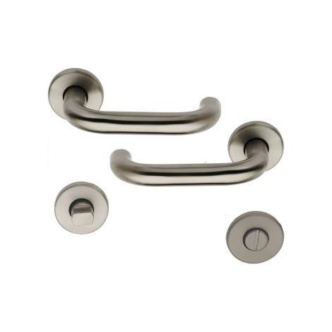 Poignée de porte intérieure design en Inox sur rosace ronde Conda, TUBULAIRE (1/3)
