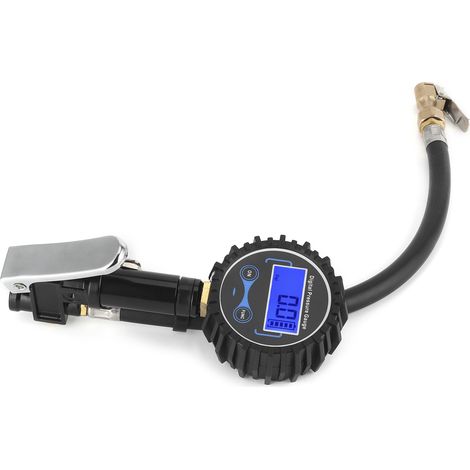 Manomètre de pression des pneus 200 PSI, pompe à air avec affichage numérique LCD et voyants LED, convient aux voitures et aux motos. (1/5)