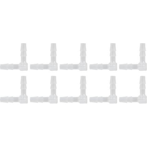 Barb du Tuyau de 10pcs, Raccord de Coude à 90 Degrés, Adaptateur D'adaptateur D'union D'adaptateur de L'articulation Barbelée égale, pour Aquarium sur étang à Pêche (4 mm). (1/5)