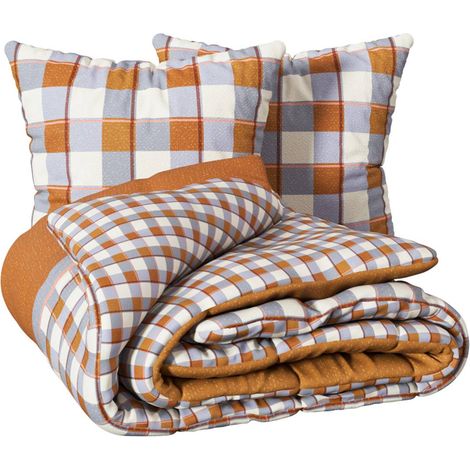 Set di biancheria da letto moderna in cotone carreaux 240x220cm - Atmosphera créateur d'intérieur