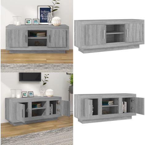 TV-Schrank Grau Sonoma 102x35x45 cm Holzwerkstoff - TV-Schrank - Holzwerkstoff - Grau Sonoma - Wohnraumgestaltung - Regal - Home & Living (1/5)