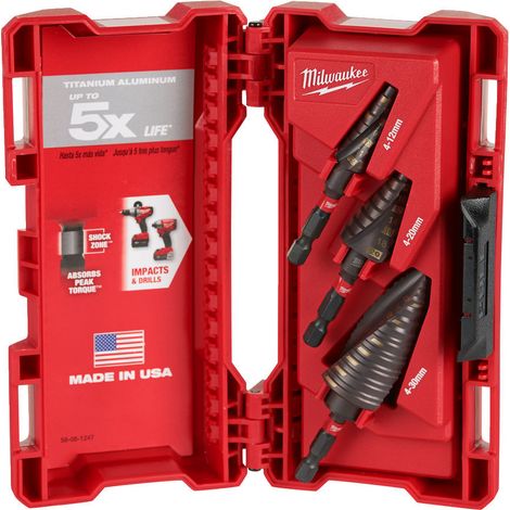 SET FRESE A GRADINO PZ.3 RED HEX - MILWAUKEE (1/2)