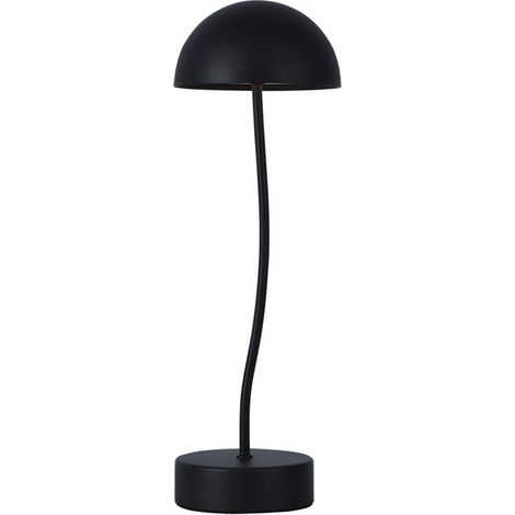 Lámpara de mesa LED V-TAC de 3 W, color negro, recargable con USB C, táctil, regulable, blanco cálido