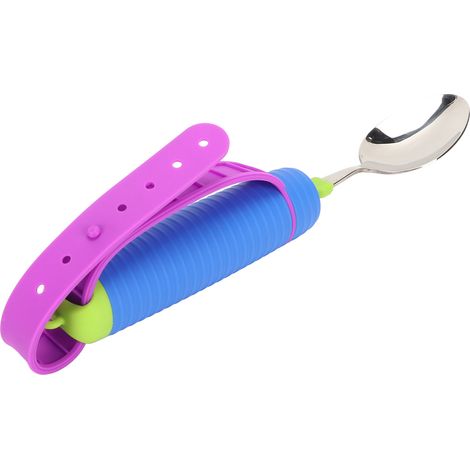 Cuillère d'aide aux personnes âgées à tête pivotante 360° flexible, couvert pratique et sûr pour handicapés, ustensile de repas à domicile