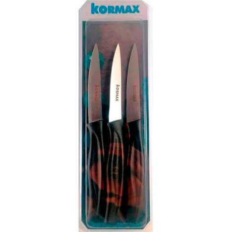 CUCHILLOS MONDADOR 9 CM MANGO NEGRO PACK 3