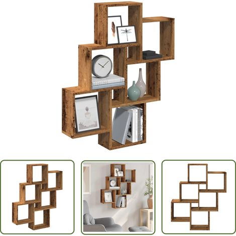 vidaXL Würfelregal Altholz-Optik 78x15x93 cm Holzwerkstoff (1/5)