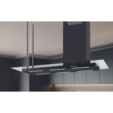 HOTTE ELEA ISOLA STYLE avec vitre cm.146 Droite - Noire - 800 m3/h (1/2)