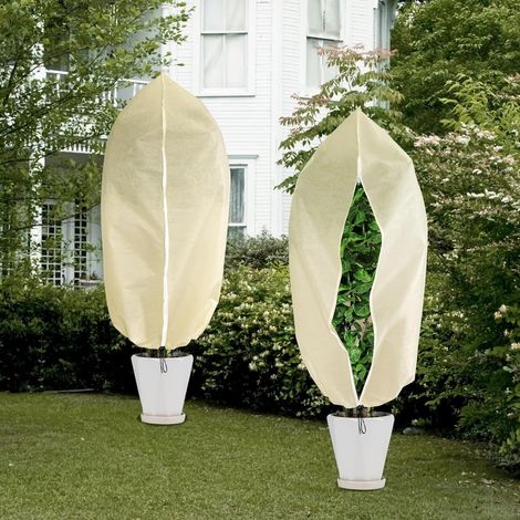 Juego de 3 bolsas de protección invernal para plantas: bolsas grandes para proteger las plantas de las heladas en macetas, con cremallera, cordón ajustable, transpirables y resistentes al desgarro, 16 (1/4)