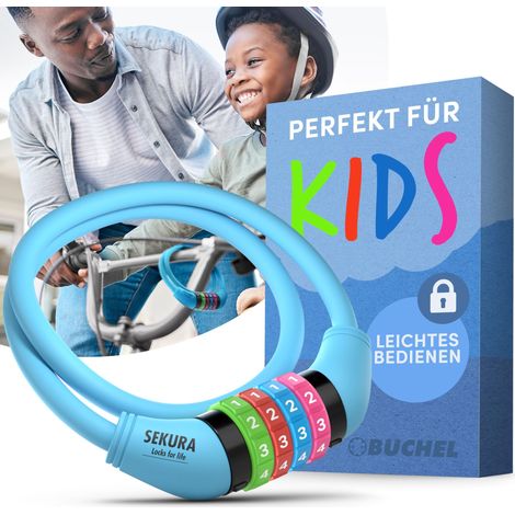 Antivol de vélo pour Enfants Coloré et sans clé Serrure à Combinaison pour vélo Accessoires de vélo pour Enfants Bleu (1/5)