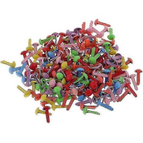 100 mini rivets décoratifs en métal, compatibles avec la création de cartes et le scrapbooking (4,5 mm, 5,5 mm, 6 mm), 4,5 x 8 mm, colorés (1/5)