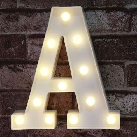 Signe de lumières de lettre de chapiteau de LED, lettre d'alphabet d'éclairage pour la décoration de mariage de fête à la maison A