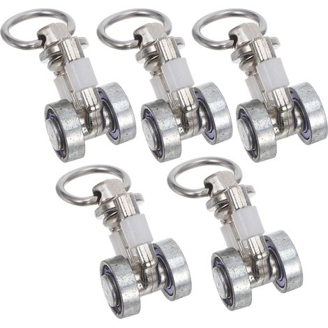 Lot de 5 roulettes pour pergola - Roulettes métalliques silencieuses pour un mouvement silencieux et doux des rideaux et des voiles - Idéal pour la terrasse et le jardin (1/5)