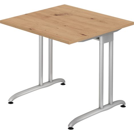 bümö Schreibtisch Serie-B Quadrat: 80 x 80 cm Asteiche (1/5)