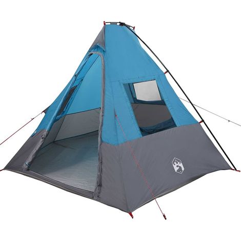 vidaXL Tipi Tent 6-Person Waterproof Blue Taffeta (1/5)