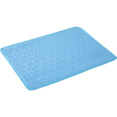 Tapis rafraîchissant pour chats et chiens, antidérapant, pour toutes tailles, intérieur et extérieur, sol, canapé, siège auto, cage de transport, bleu, taille L (1/5)