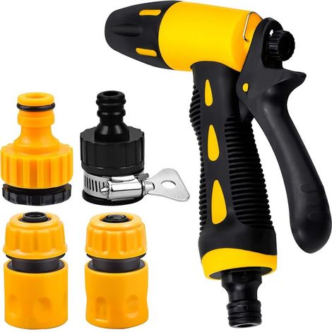 Pistolet D'Arrosage Pistolet Arrosoir Pomme D Arrosage Ensemble de Pistolet pulvérisateur pour Laver la Voiture et Les Animaux Domestiques Le Jardin Nettoyage de Trottoir (1/5)