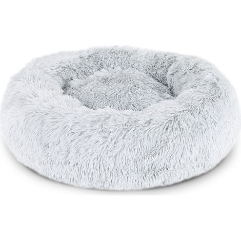 Hundebett rund Hundekissen Hundesofa Donut 120cm Durchmesser, hellgrau