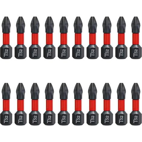 20PCS 25mm Embouts de Tournevis à Tête Tournevis Cruciforme PH2 Embout Visseuse Aimanté, Mèche Croisée Antidérapante Embout Visseuse Magnétique à Tige Hexagonale