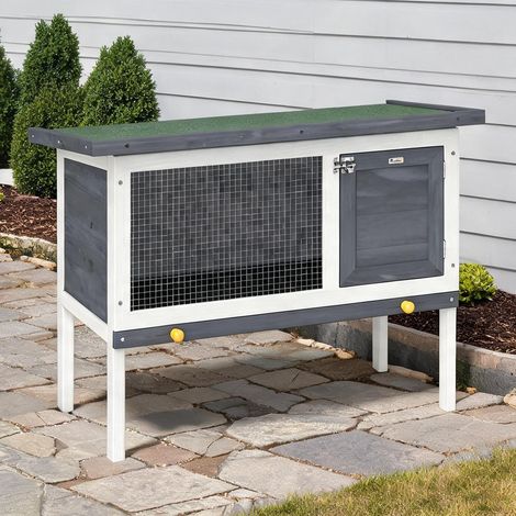 Clapier grigio en legno di pino 90 x 45 x 65 cm (1/5)