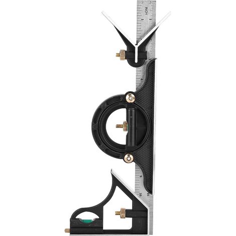 Équerre combinée en acier inoxydable 0-180° avec rapporteur 0,01 (1/5)