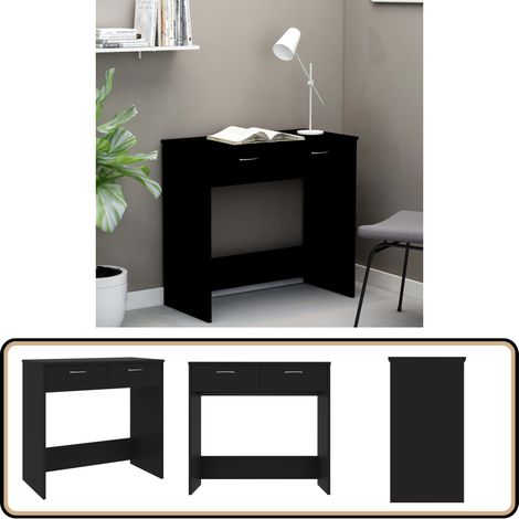 Bureau Noir 80x40x75 cm Aggloméré - Bureau - Meuble De Bureau - Bureau Design - Bureau Compact - Bureau Enfant (1/5)