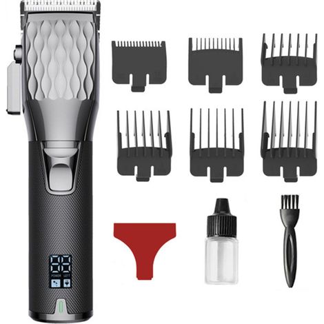 Professioneller elektrischer Haarschneider mit vollgeöltem Metallkopf, LCD-Bildschirm und Farbverlaufsanzeige. Ideal für Friseursalons.