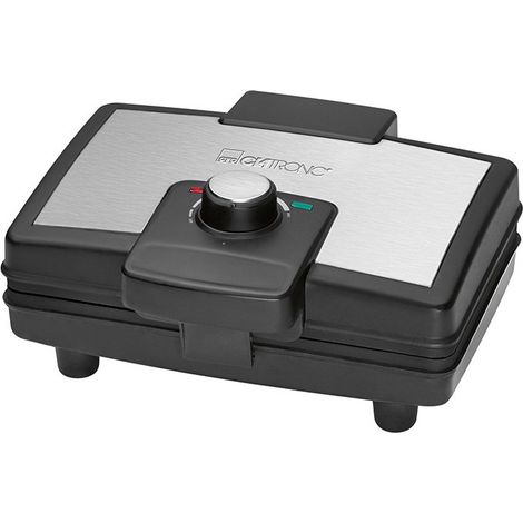 Clatronic WA 3606 Gaufrier Belge machine à gaufres revêtement Anti-Adhésif 800W Argent (1/5)