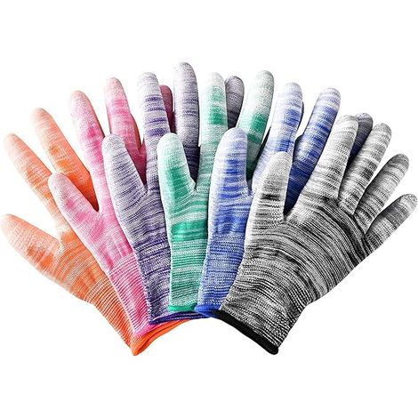 Gants de jardinage respirants 5 paires, gants de travail polyvalents à forte adhérence pour homme et femme, antidérapants et confortables pour bricolage et jardinage (1/5)