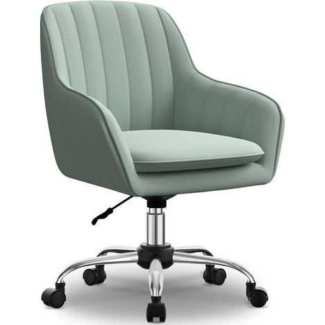 Authmic – Chaise de bureau à roulettes réglable en hauteur – Fausse fourrure – Capacité 150 kg – Hauteur 78-88 cm – Largeur 58 cm – Accoudoirs pliables