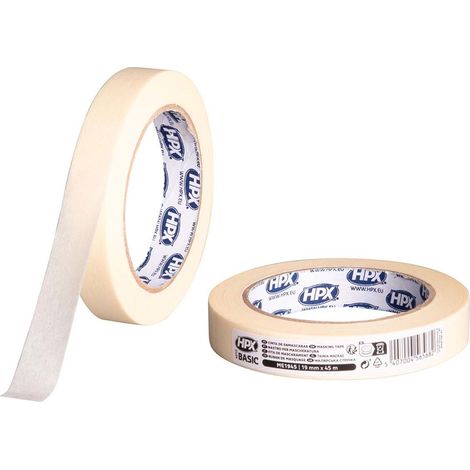Cinta de pintor HPX 4010 básica 19mm x 45m, ideal para trabajos de precisión.