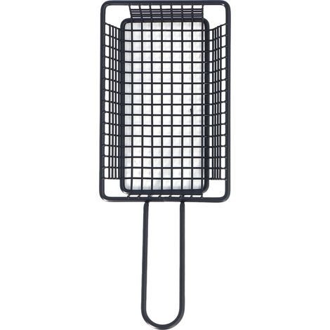 Panier à friture rectangulaire court en acier inoxydable de qualité alimentaire avec poignée, idéal pour la maison ou les restaurants. (1/5)