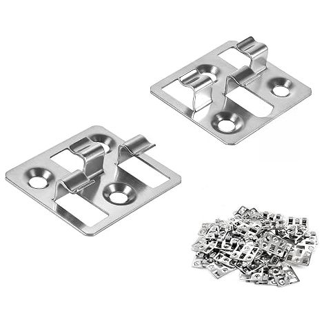100pcs Stainless Steel WPC Decking Board Fasteners Hidden Clips Spacers for WPC/BPC Decking Fixing (Silver, 3mm Gap, Height 9mm)