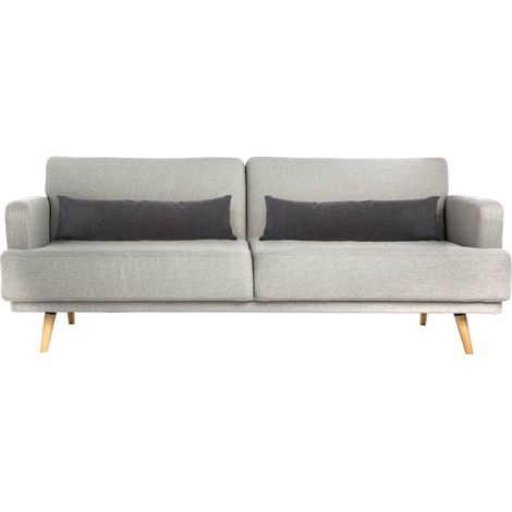 Atmosphera – Canapé convertible 3 places gris souris – Style scandinave – Dimensions 214 x 86 x 83 cm – Couchage 110 x 190 cm – Structure en pin et hêtre (1/5)