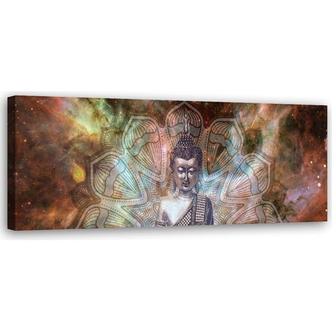 Tableau sur toile Abstrait avec Bouddha 90x30 (1/5)
