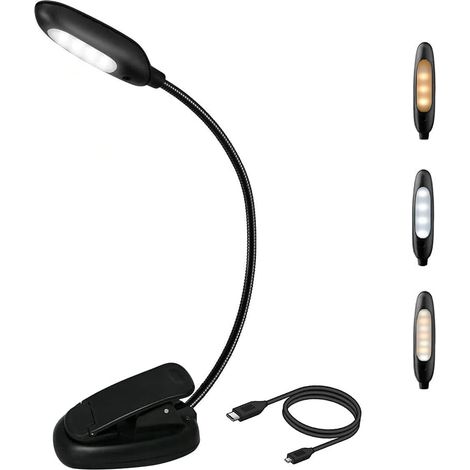 MINKUROW Lampada Da Libro Ricaricabile A 7 Led, Lampada Da Lettura Dimmerabile, Lampada Da Libro Plug-In, Perfetta Per La Lettura Notturna/Tavolo/Leggio, Regalo Ideale Per Bambini, Topi Di Biblioteca, (1/5)