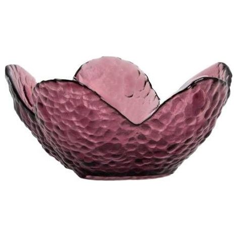 1 bol LONNY, forme de fleur rose, verre haute qualité, 12x6 cm, pour collations et desserts (1/5)