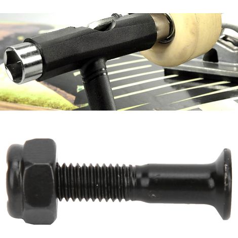 MS3301-8 Clou de skateboard professionnel durable en alliage d'aluminium 25 mm avec écrou, noir (1/5)