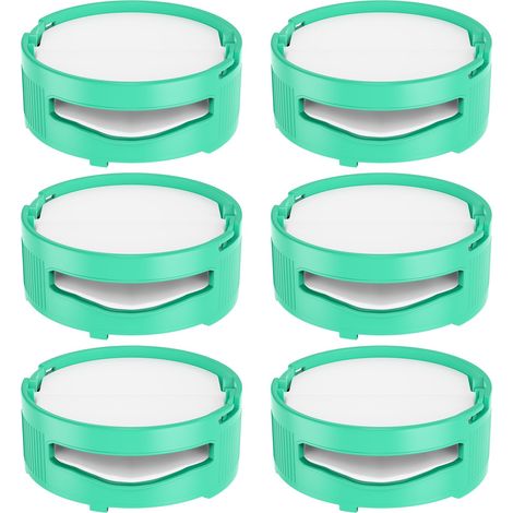 Paquete de 6 filtros de repuesto para aspiradoras Shark IZ400UKT, IZ400UK, IZ420UKT, NZ860UKT, NZ860UK, AZ913UK, AZ913UKT, HZ3000UKT, para un hogar fresco, color verde azulado. (1/5)