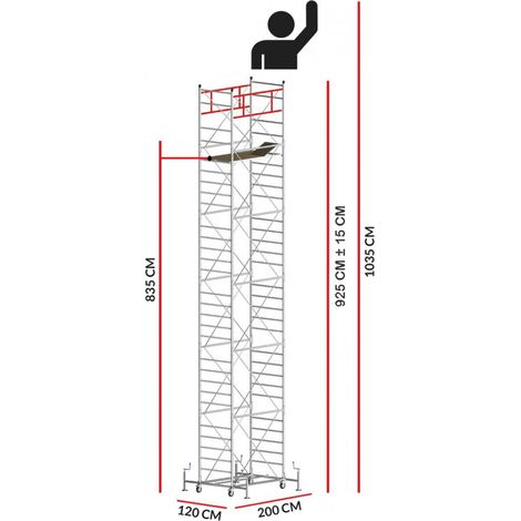 Echafaudage M5 ITALY (Hauteur de travail 10,35 m)