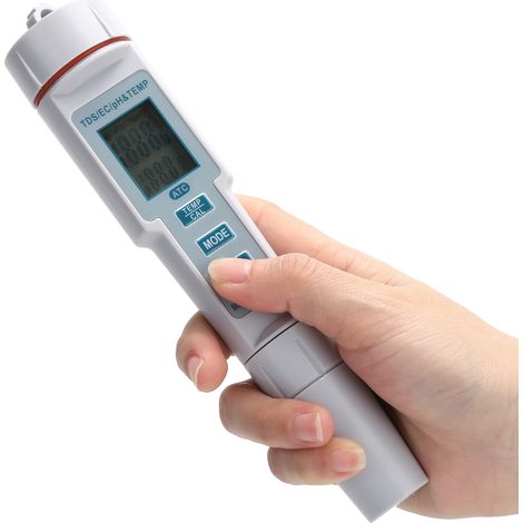 Testeur de Qualité d'Eau 4 en 1 Portable - Mesure PH, EC, TDS, Température et Salinité Numérique (1/5)